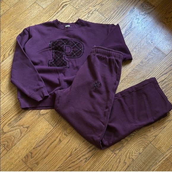 EUC VS Pink Burgundy Sweatpants - Medium - Picture 1 of 4